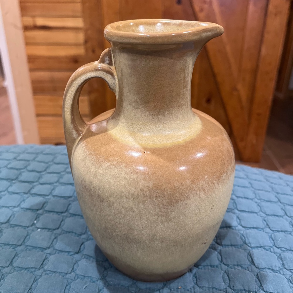 Frankoma Tan and Cream Ceramic Pitcher